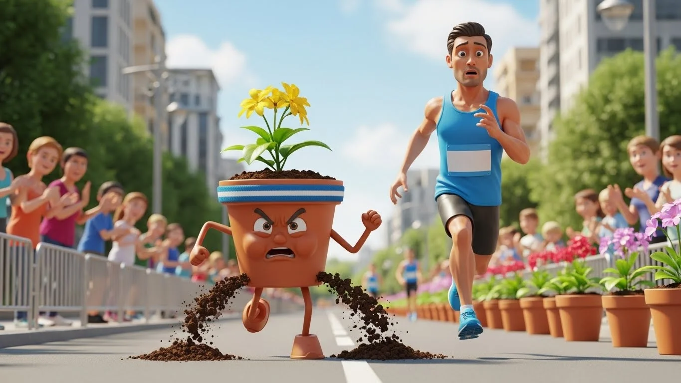 Funny Scenarios With Flower Pots 