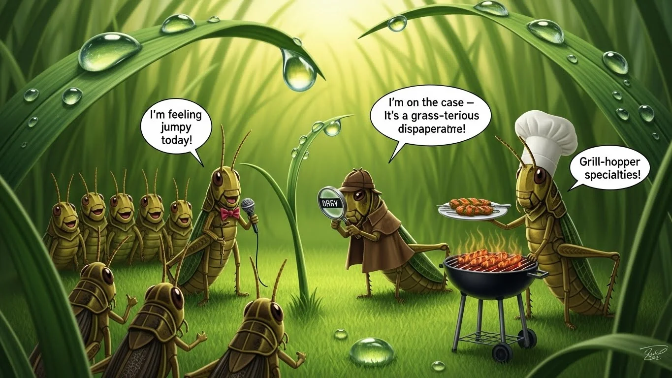 Short & Sweet Grasshopper Puns 🍬