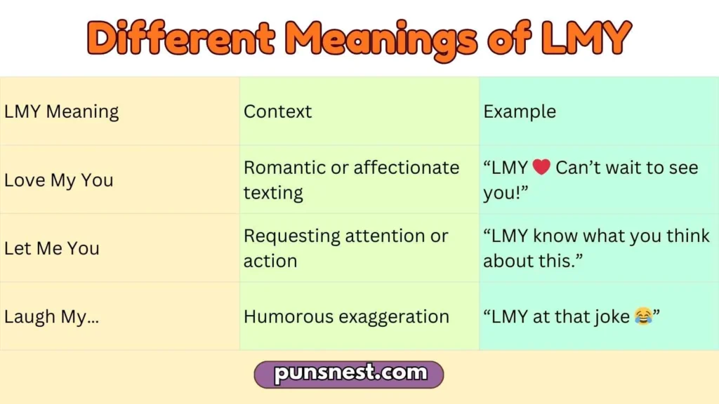 Different Meanings of LMY